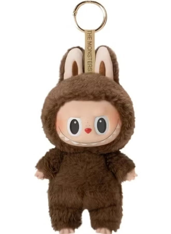 xppier دميه لابوبو الجديدة على شكل سلسلة مفاتيح هدية عبوس رمادي داكن، 15 سم - Image 1